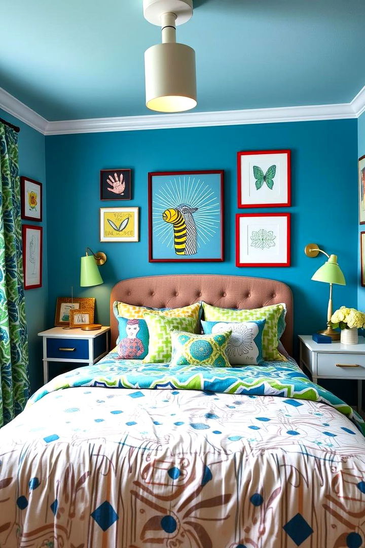 Playful Patterns and Prints - 22 blue and green bedroom ideas