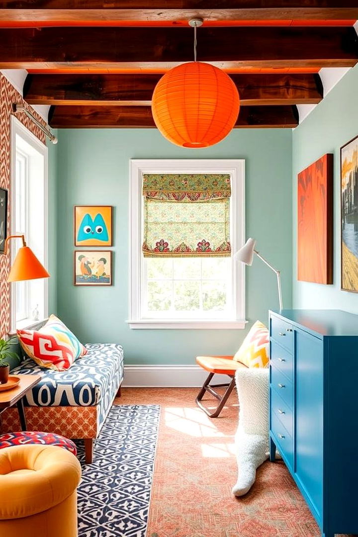 Playful Patterns and Textiles - 22 Orange Bedroom Ideas