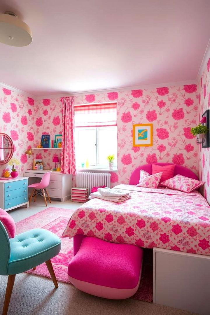 Playful Pink Patterns - 22 Hot Pink Bedroom Ideas