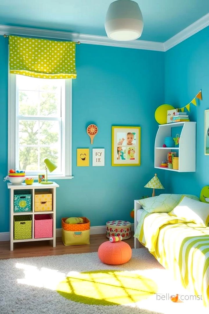 Playful Sky Blue and Lime Fusion - 22 Blue and Green Color Combos for Decorating