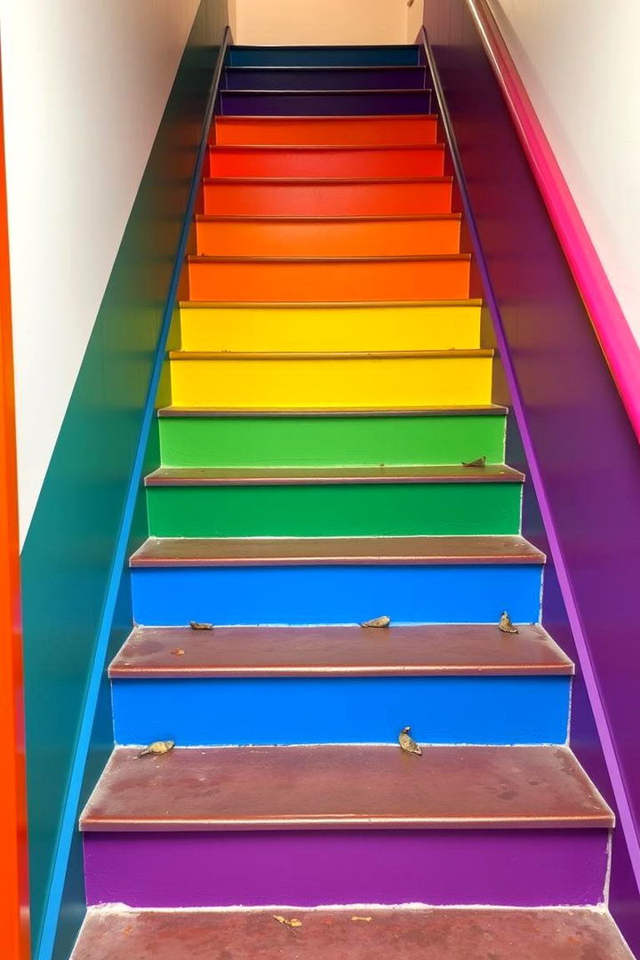 Playful Split Colors - 22 Painted Stair Ideas