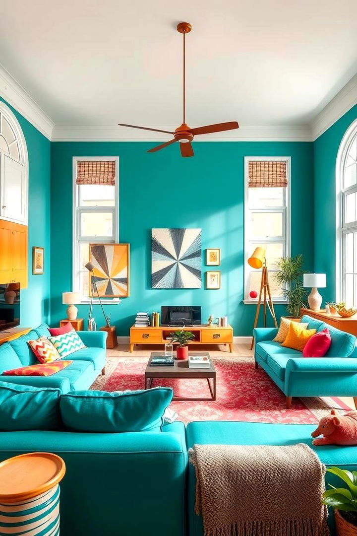 Playful Teal Dynamic Balance - 22 Living Room Paint Colors