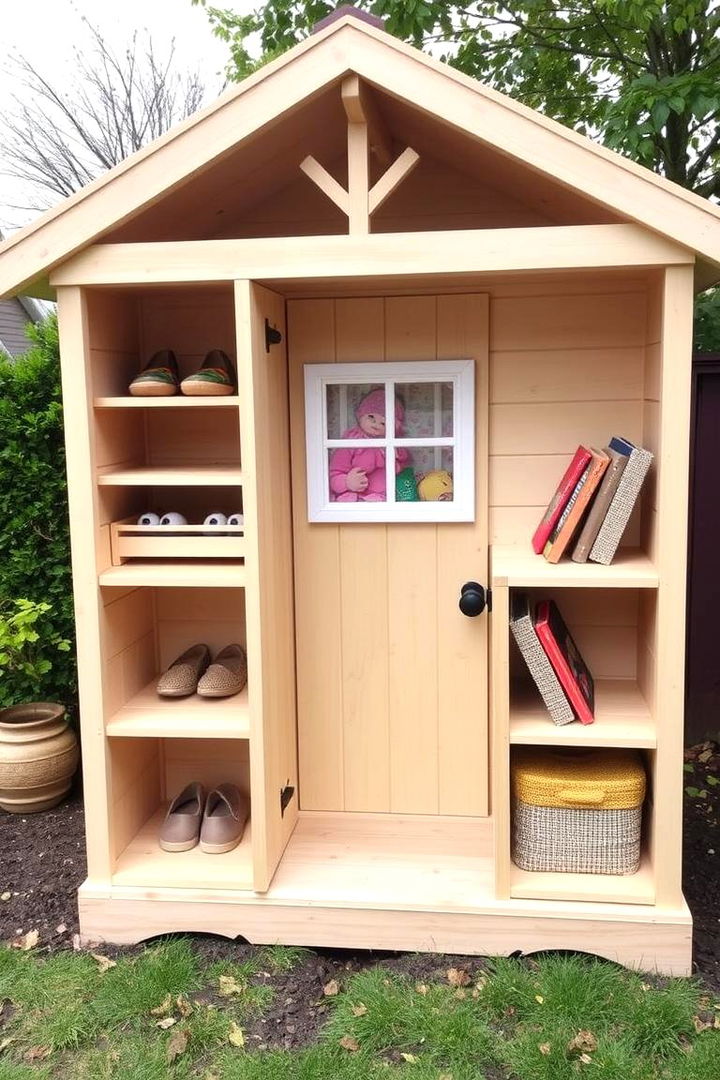 Playhouse with Storage Solutions - 22 Outdoor Toy Storage Ideas
