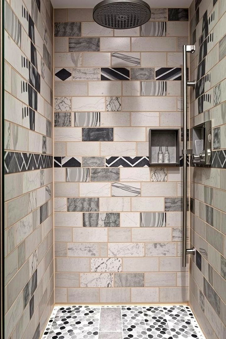 Playing with Patterns and Textures to Create Focal Points - 22 Small Bathroom Walk in Shower Ideas