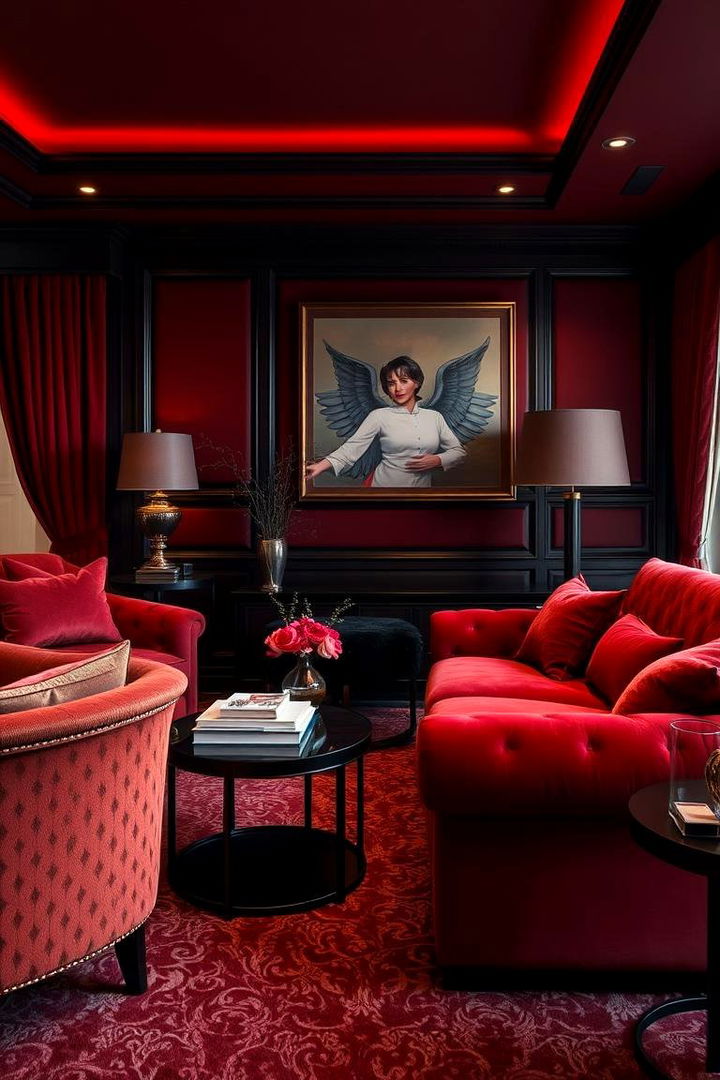 Plush Comfort in Bold Hues - 22 Black and Red Living Room Ideas