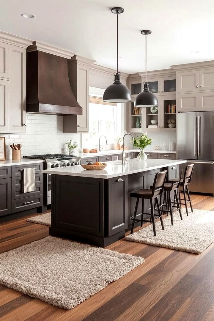 Plush Rug Accents for Added Warmth - 22 Cashmere Kitchen Ideas