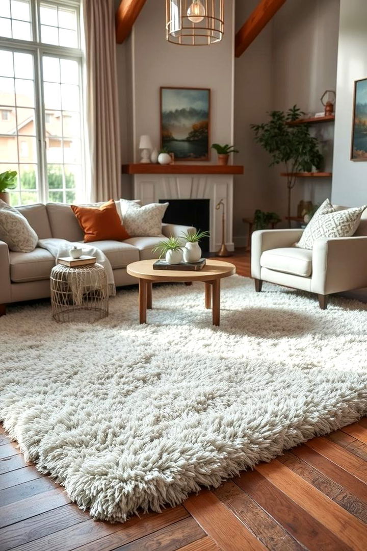 Plush Rug Comfort - 22 Country Living Room Ideas