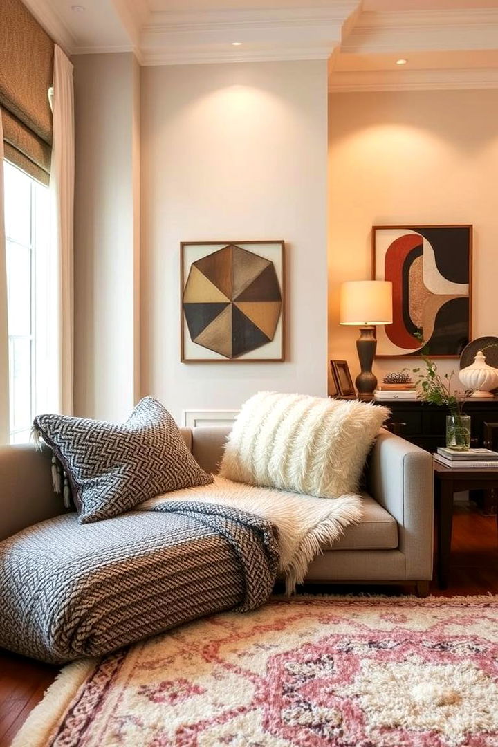 Plush Rugs and Layered Textures - 22 Art Deco Living Room Ideas