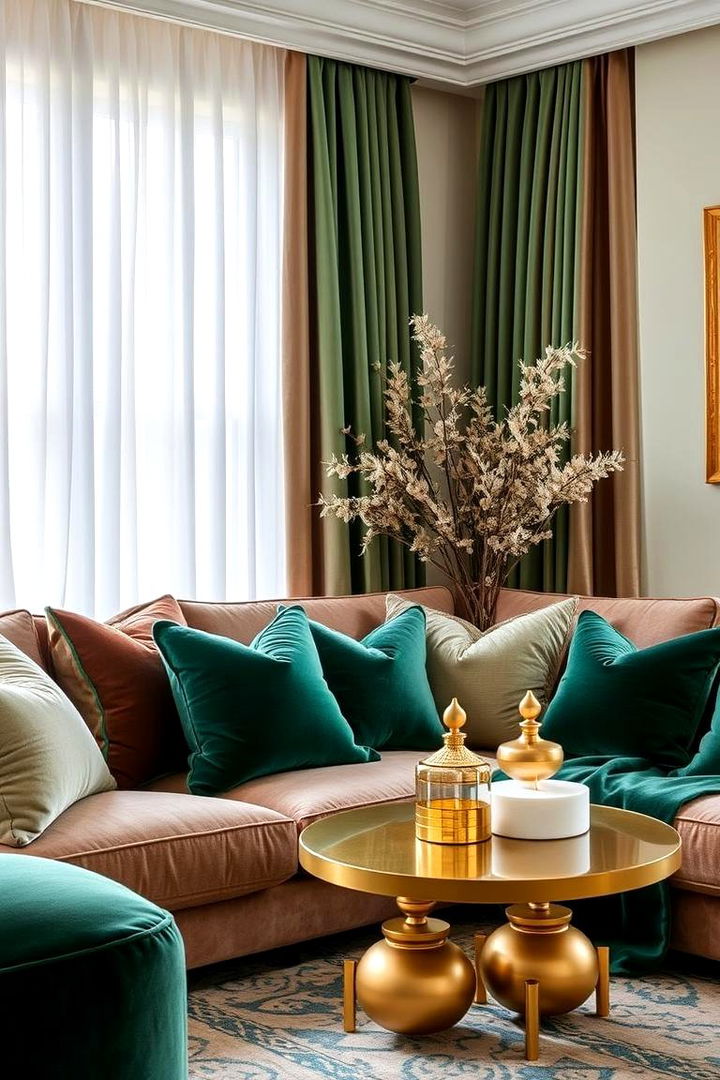 Plush Textural Layers - 22 Emerald Green and Gold Bedroom Ideas