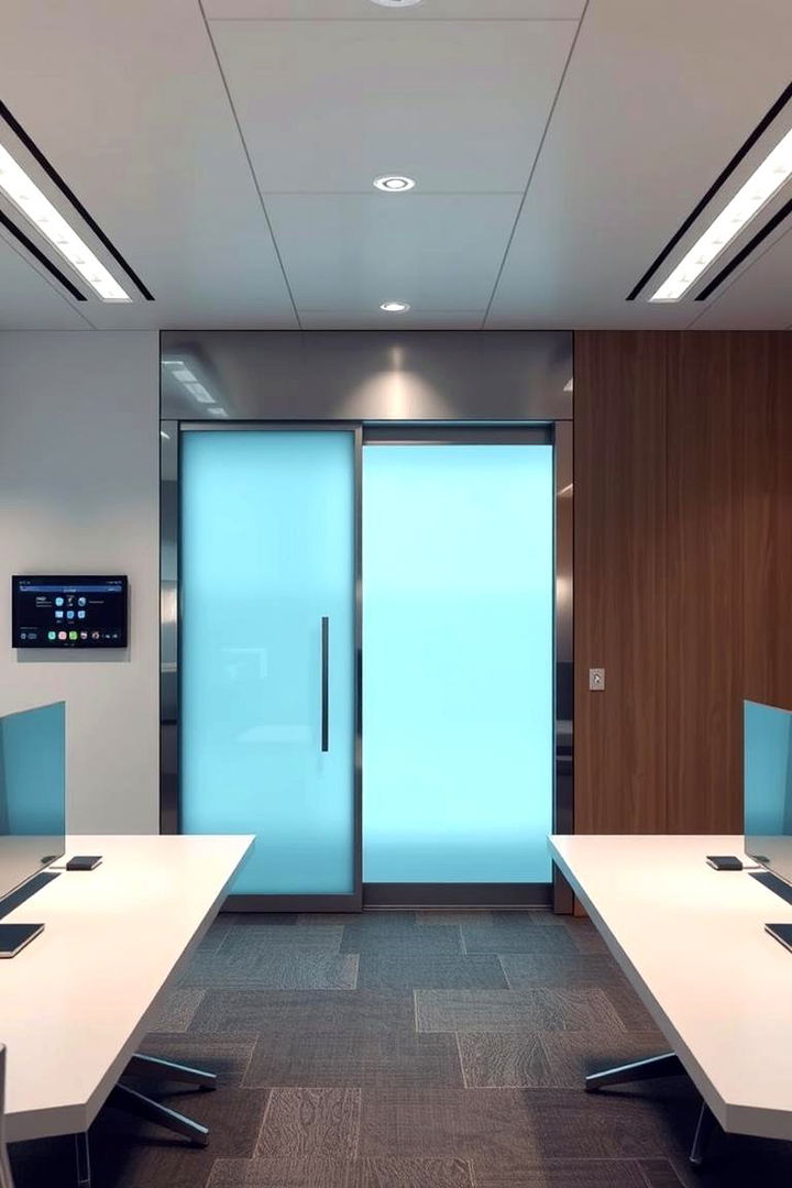 Pocket Slide Doors with Smart Tech Integration for Modern Efficiency - 22 Home Office Door Ideas