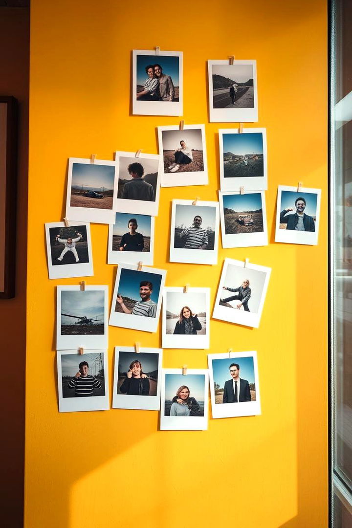 Polaroid Inspired Wall - 22 Photo Wall Ideas