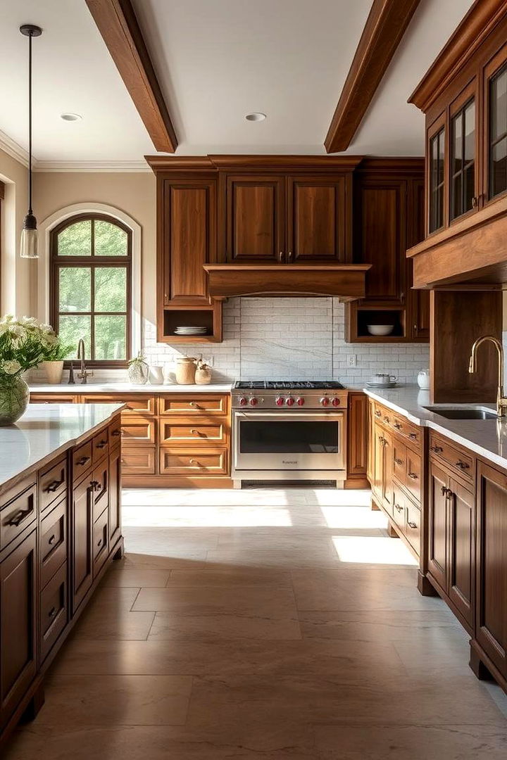 Polished Artisan Look - 22 Travertine Floor Kitchen Ideas