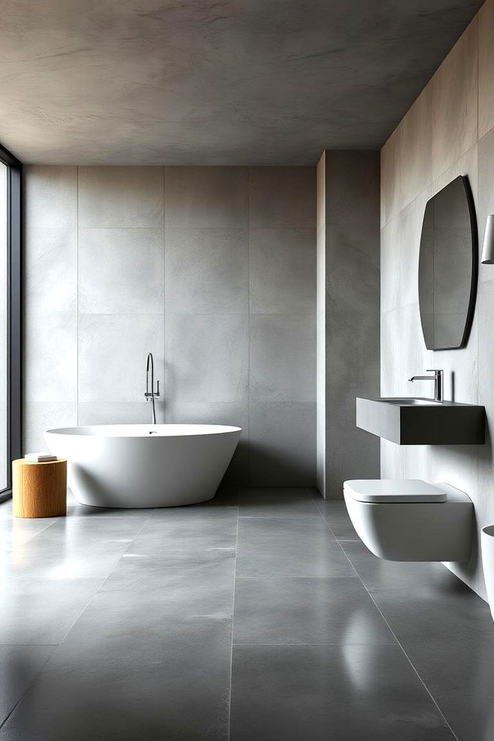 Polished Concrete Finishes - 22 Industrial Bathroom Ideas