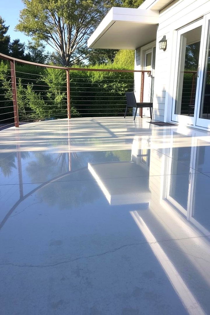 Polished Concrete for a Sleek Reflective Look - 22 Concrete Deck Ideas