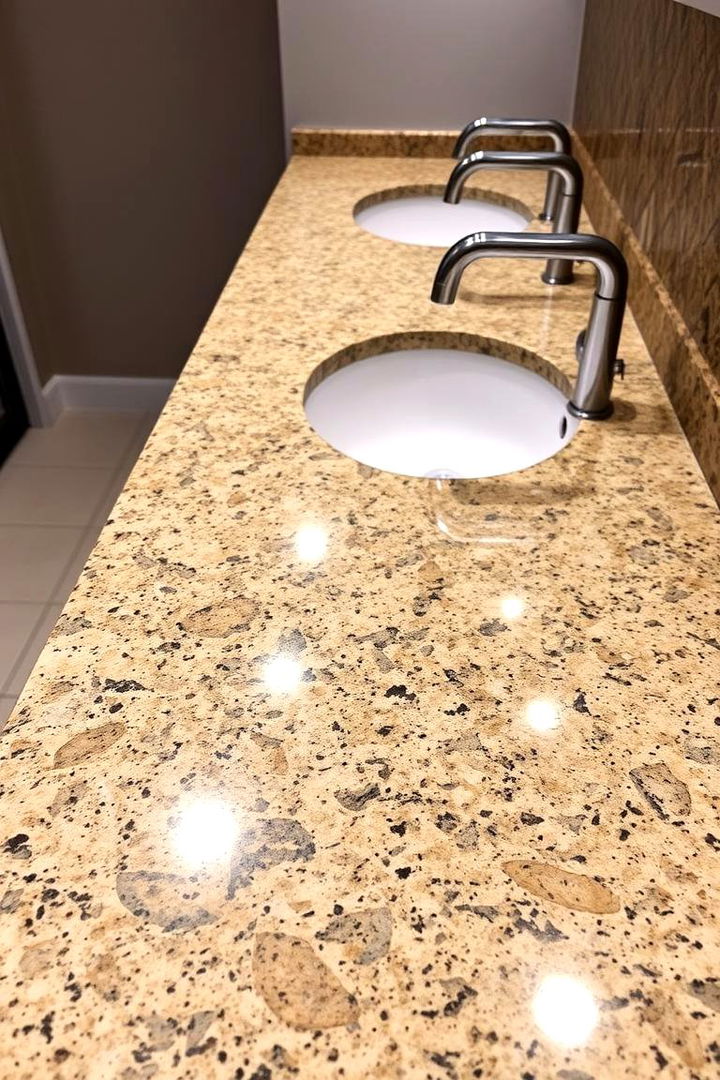 Polished Granite Touch - 22 Bathroom Countertop Ideas