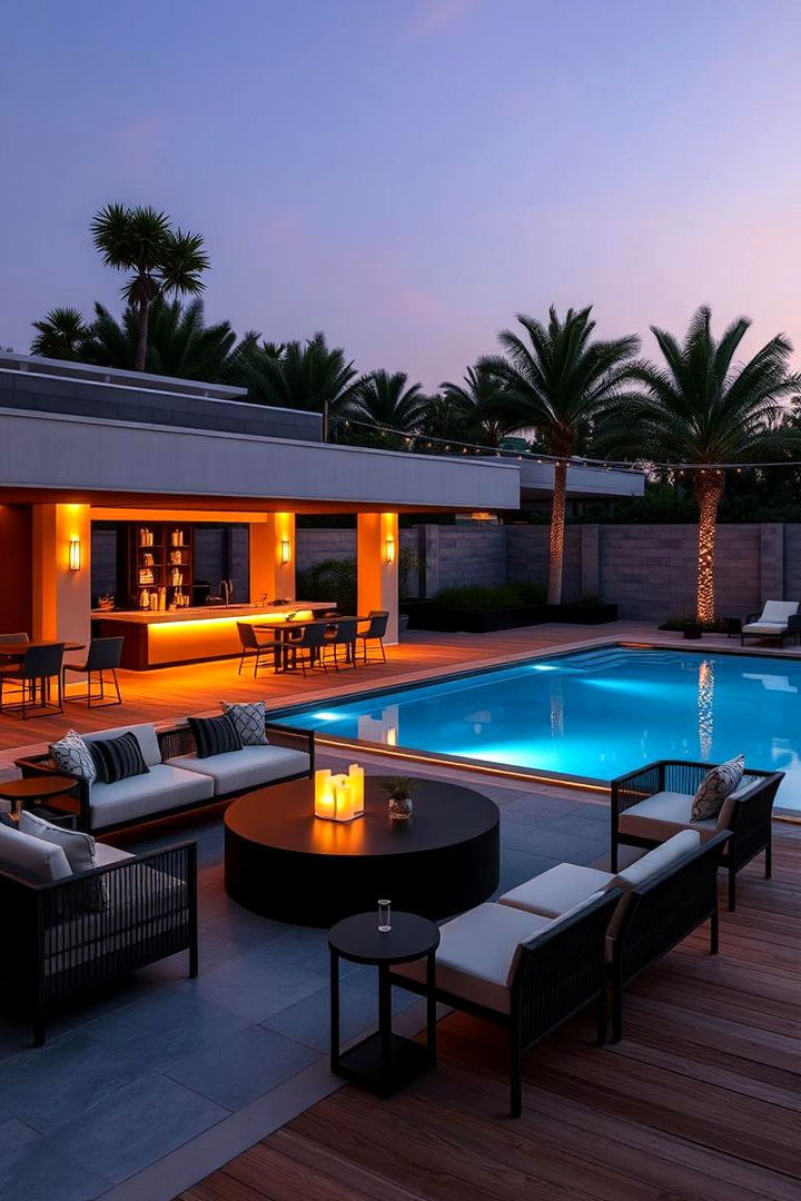 Pool Bar and Lounge Area - 22 above ground pool ideas