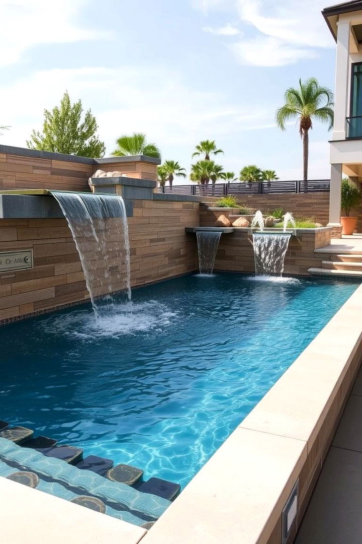 Pool with Water Feature Integration - 22 Plunge Pool Ideas