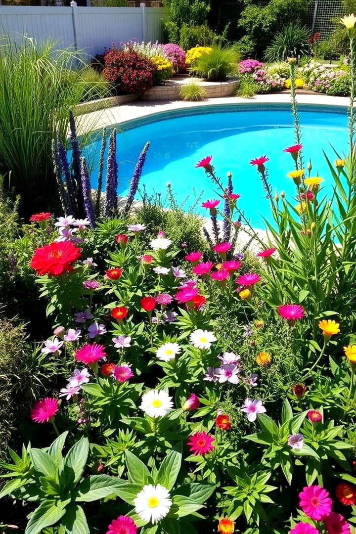 Poolside Garden with Low Maintenance Plants - 22 Backyard Pool Ideas on a Budget