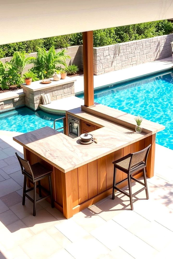 Poolside Mixer - 22 Outdoor Kitchen Island Ideas