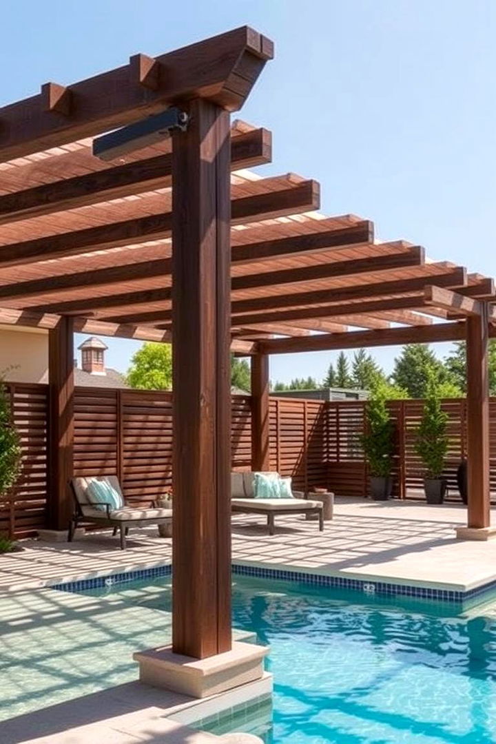 Poolside Pergolas and Shade Structures - 22 Above-ground Pool With Deck Ideas