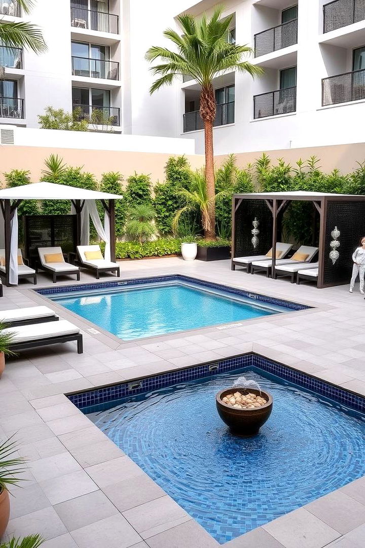 Poolside Relaxation Area - 22 L Shaped Backyard Ideas