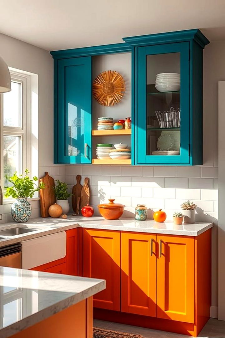 Pop of Color Accent - 22 Kitchen Corner Ideas