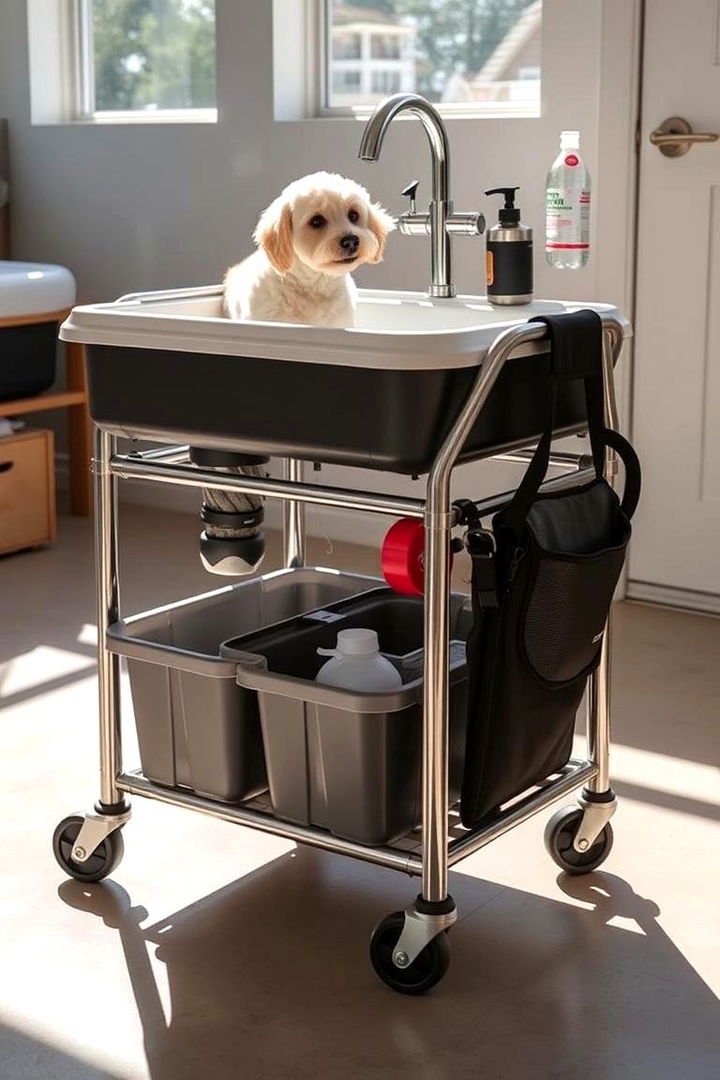Portable Dog Wash Trolley - 22 Dog Wash Station Ideas