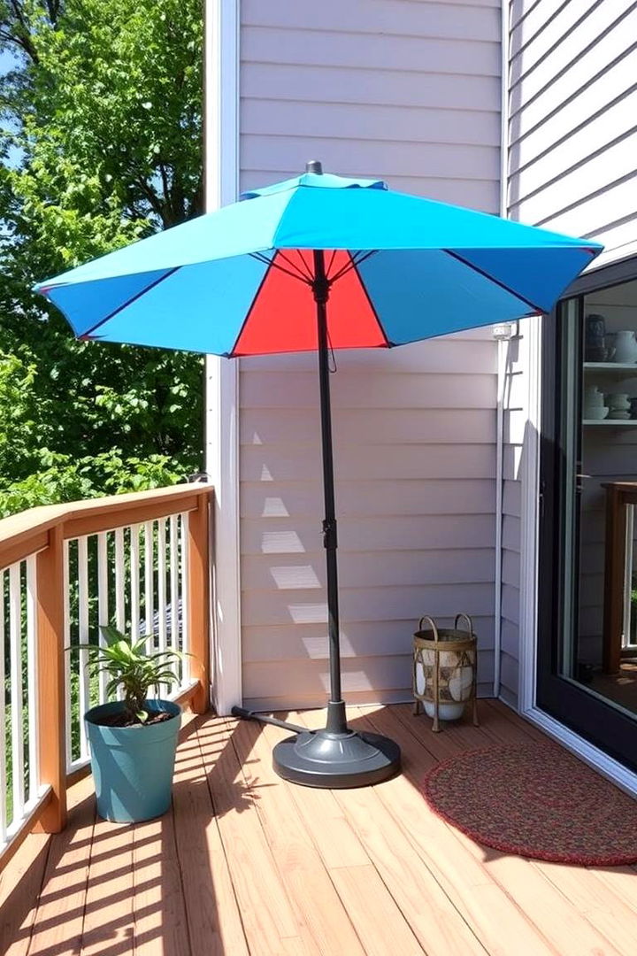 Portable Outdoor Umbrella Setup - 22 Backyard Deck Ideas on a Budget