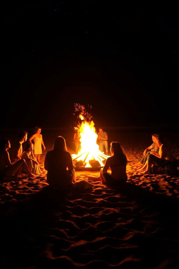 Post Wedding Beach Bonfire - 22 Beach Wedding Ideas