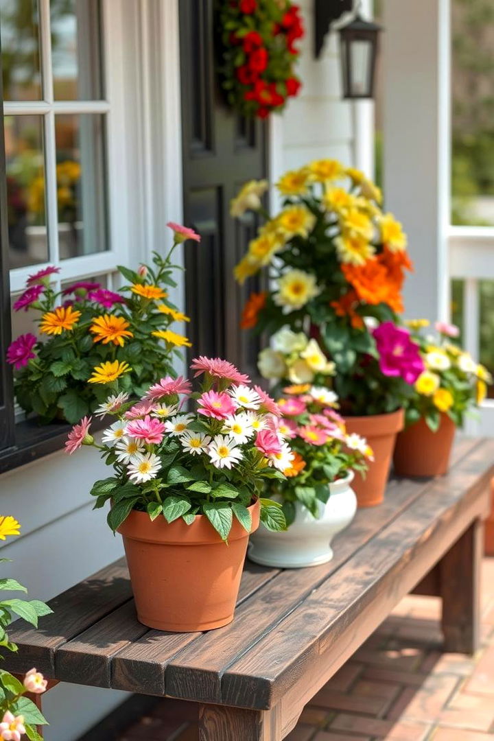 Potted Plant Arrangements - 22 Spring Front Door Decor Ideas