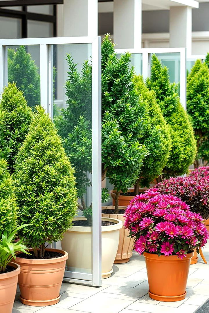 Potted Plant Dividers - 22 Privacy Patio Ideas