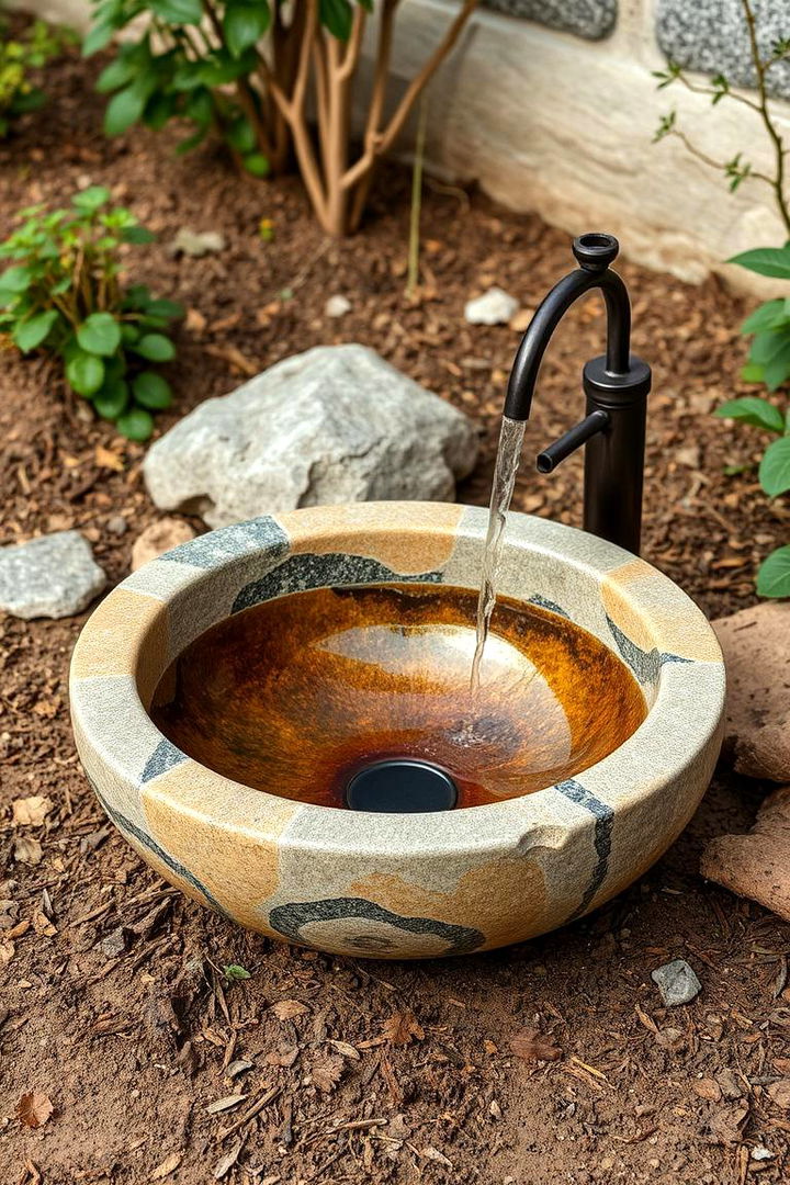 Poured Stone Features - 22 outdoor sink ideas