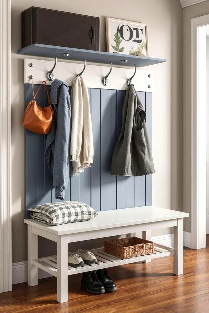 Practical Bench with Hooks - 22 Entryway Bench Ideas