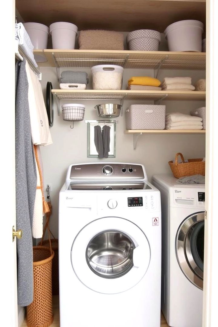 Practical Hooks for Accessories - 22 Laundry Closet Ideas