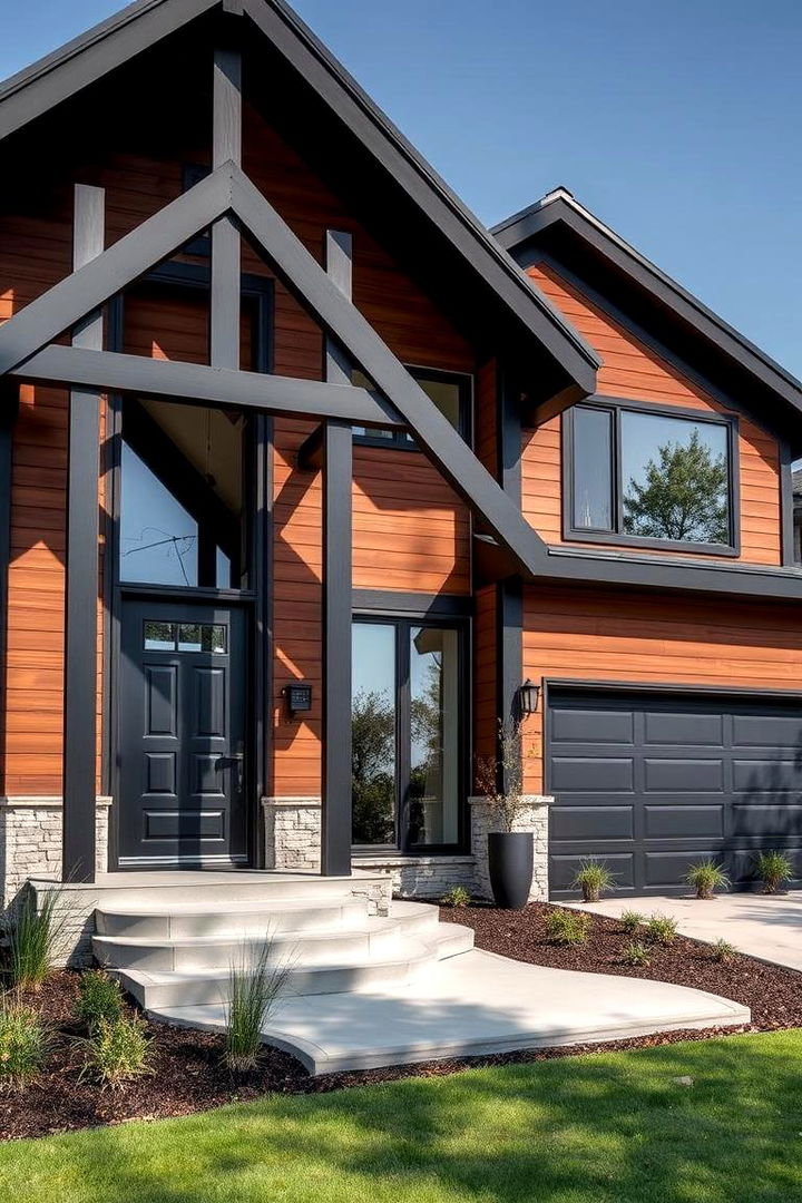 Practical Modern Design - 22 Dark Brown House With Black Trim