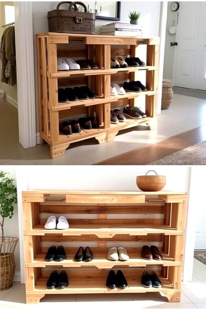 Practical Pallet Shoe Rack - 22 Pallet Furniture Ideas