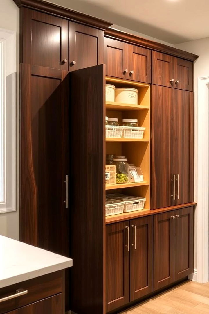 Practical Storage - 22 Dark Wood Kitchen Cabinets