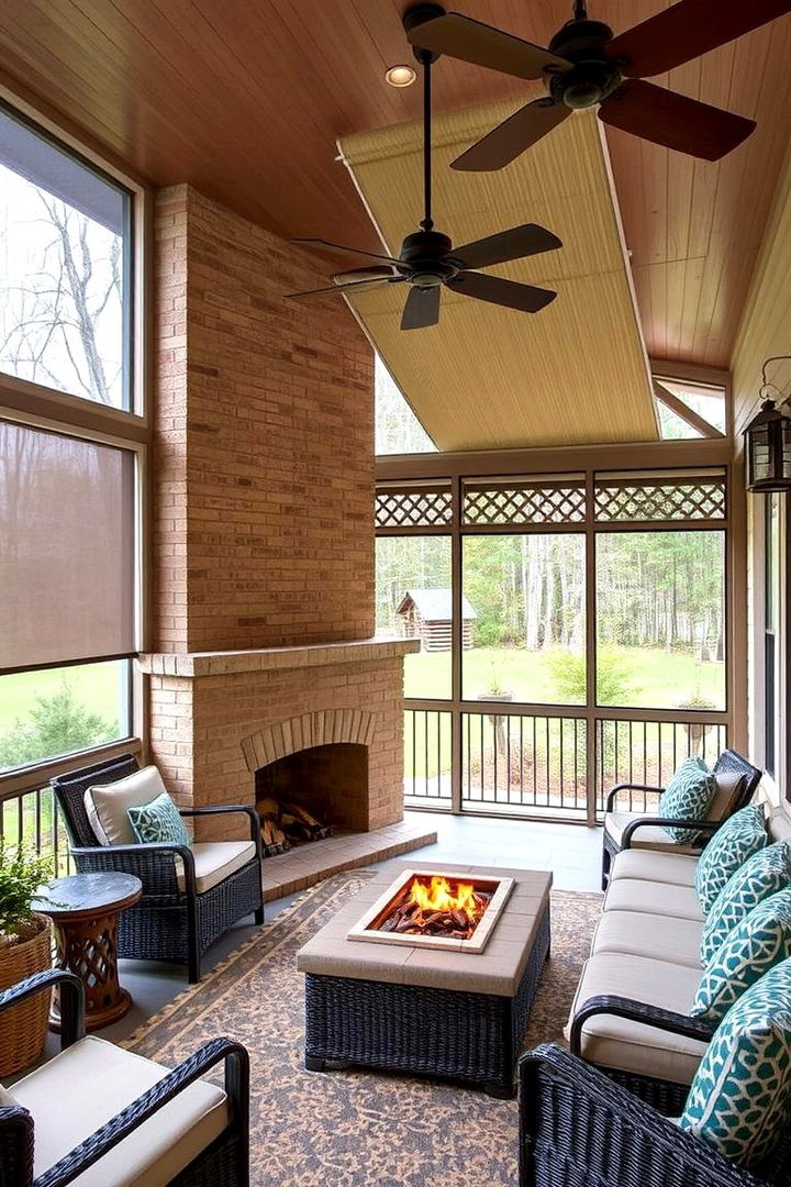Practical Weather Protection - 22 Screened-in Porch With Fireplace Ideas