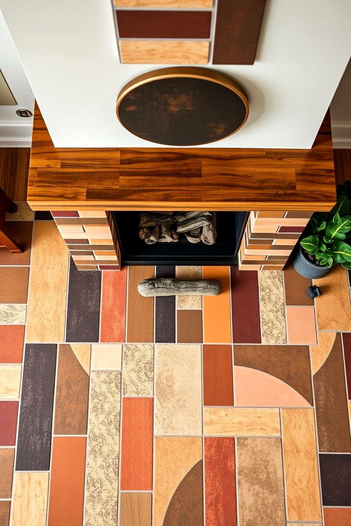 Prairie Inspired Color Blocks - 22 Farmhouse Fireplace Tile Ideas