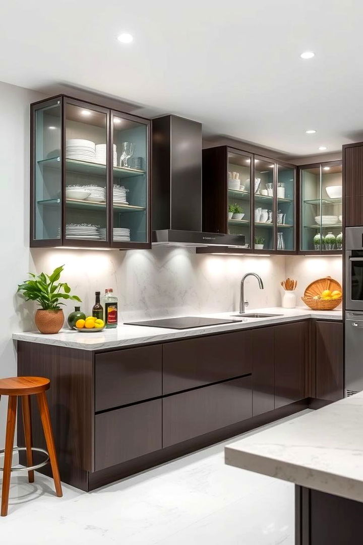 Premium Build Quality - 22 Modern Style Glass Kitchen Cabinets