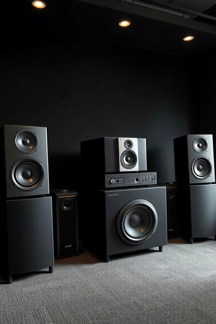 Premium Sound Systems - 22 Black Gaming Room Ideas
