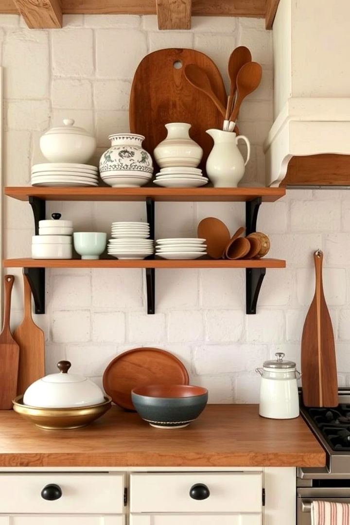 Primitive Open Shelving Designs - 22 Primitive Kitchen Ideas