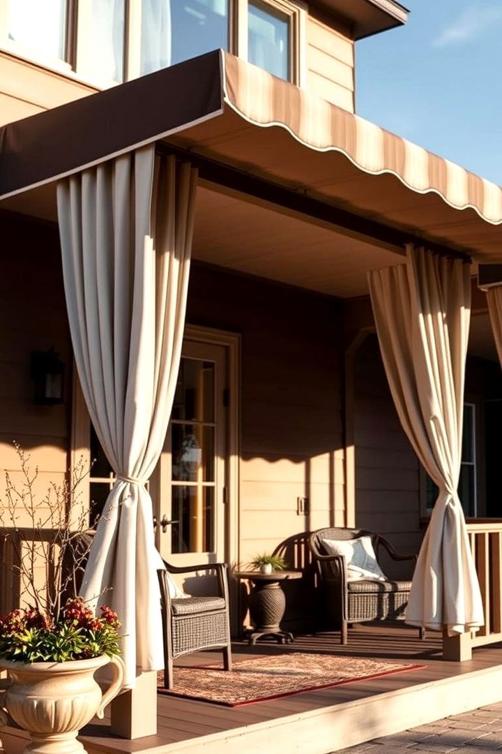 Privacy Enhanced Awning Design - 22 Front Porch Awning Ideas