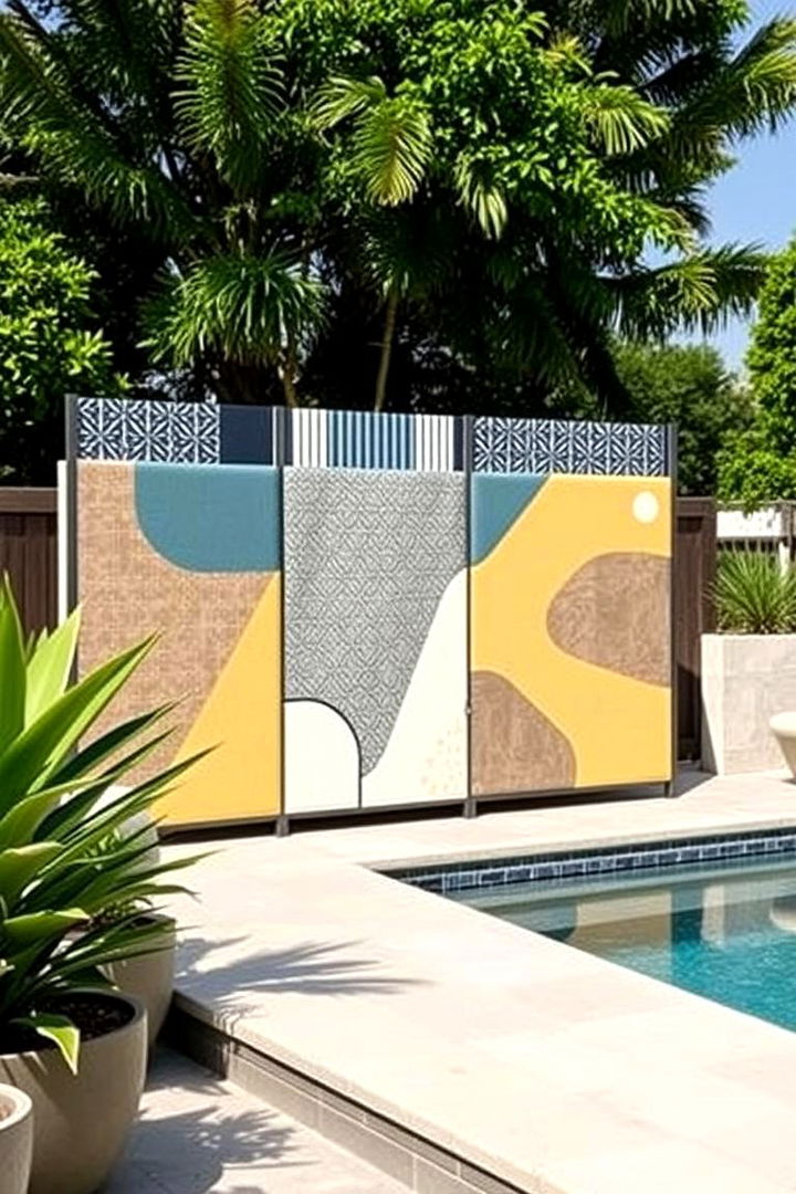 Privacy Screens with Artistic Designs - 22 Pool Privacy Ideas