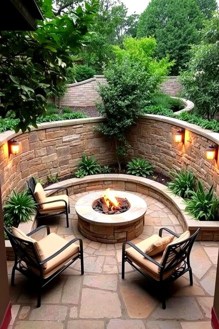 Privacy and Intimate Environments - 22 Stone Patio With a Fire Pit Ideas