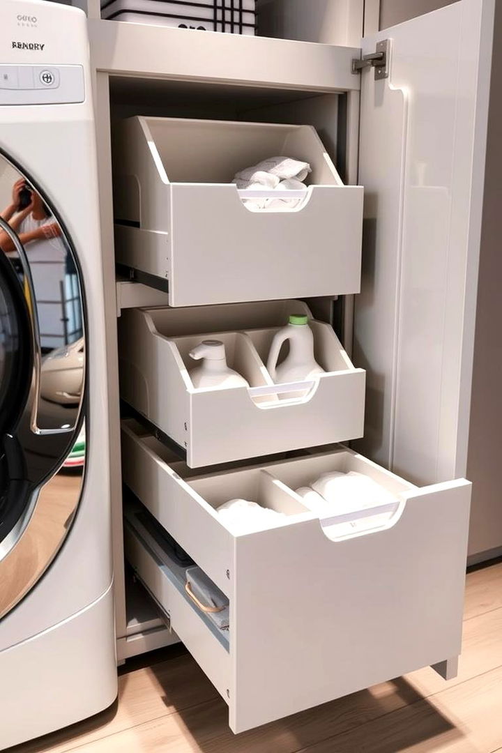 Pull Out Drawer Systems for Cabinets - 22 Laundry Detergent Storage Ideas