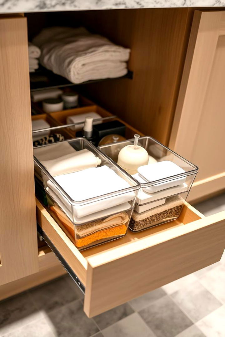 Pull Out Organizers for Deep Drawers - 22 Bathroom Drawer Organization Ideas