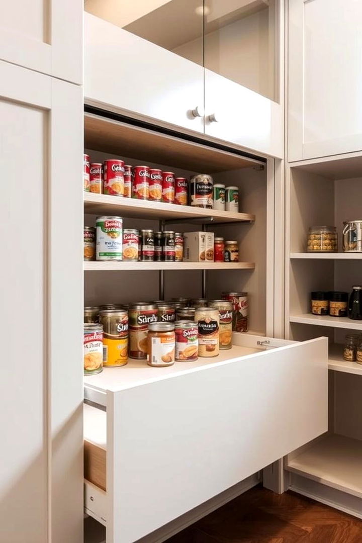 Pull Out Shelves for Hidden Convenience - 22 Pantry Shelving Ideas