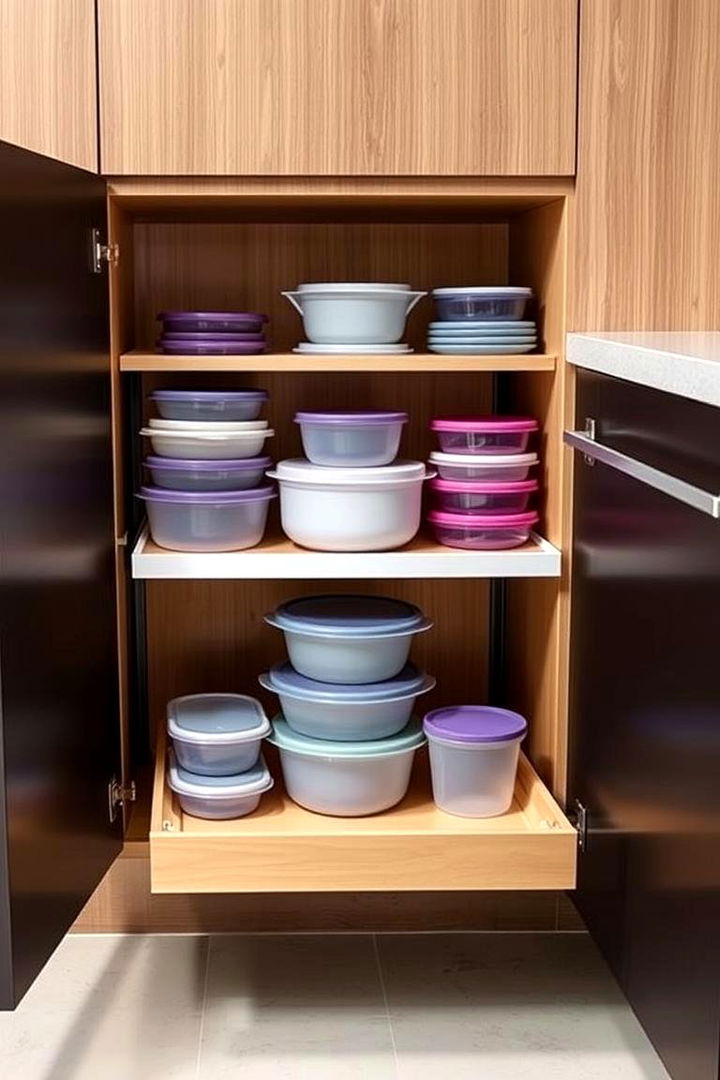 Pull out Shelf Installation - 22 Tupperware Organization Ideas