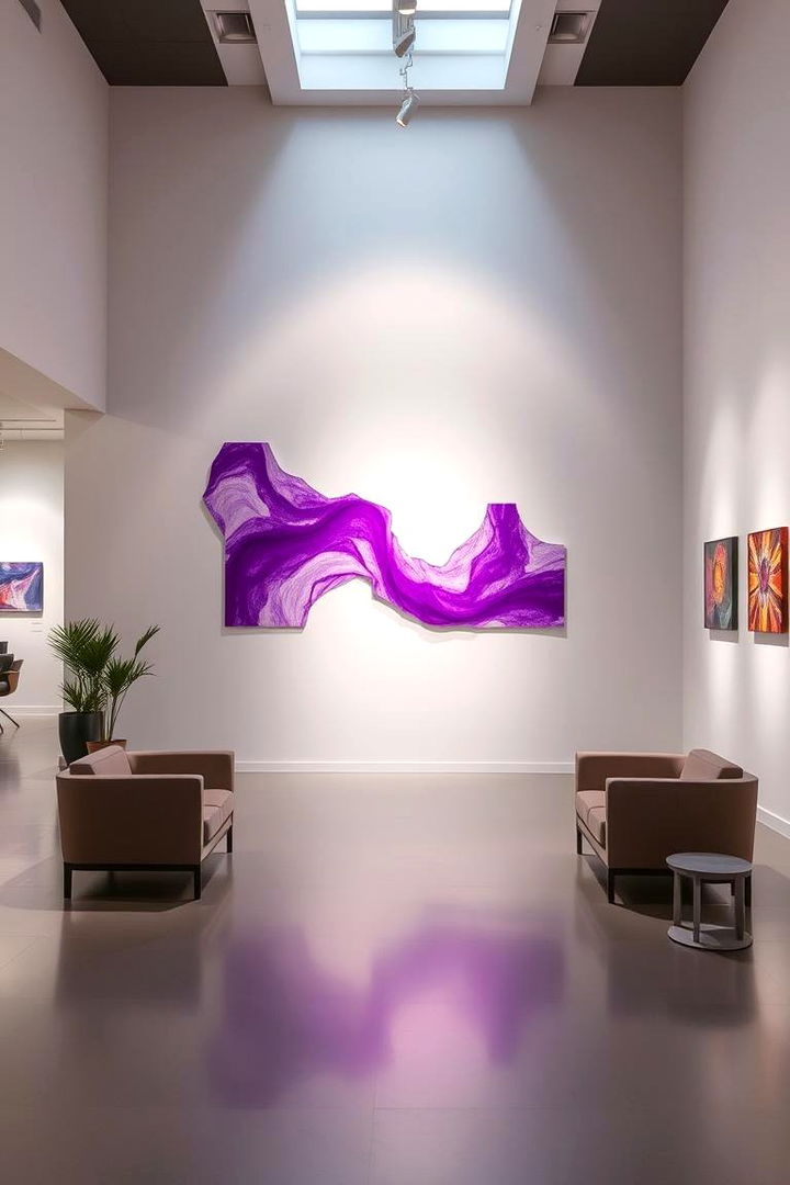 Purple Artwork Focus - 22 Purple Living Room Ideas